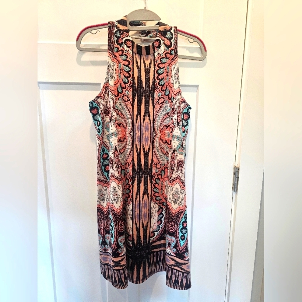 Xhilaration Boho Paisley Sleeveless Mock Neck Dress – Size M